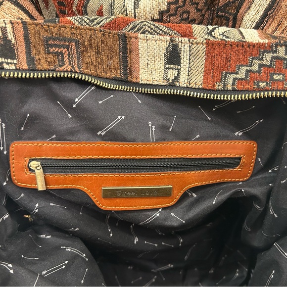 Street Level large 3 section boho print handbag - Picture 9 of 9